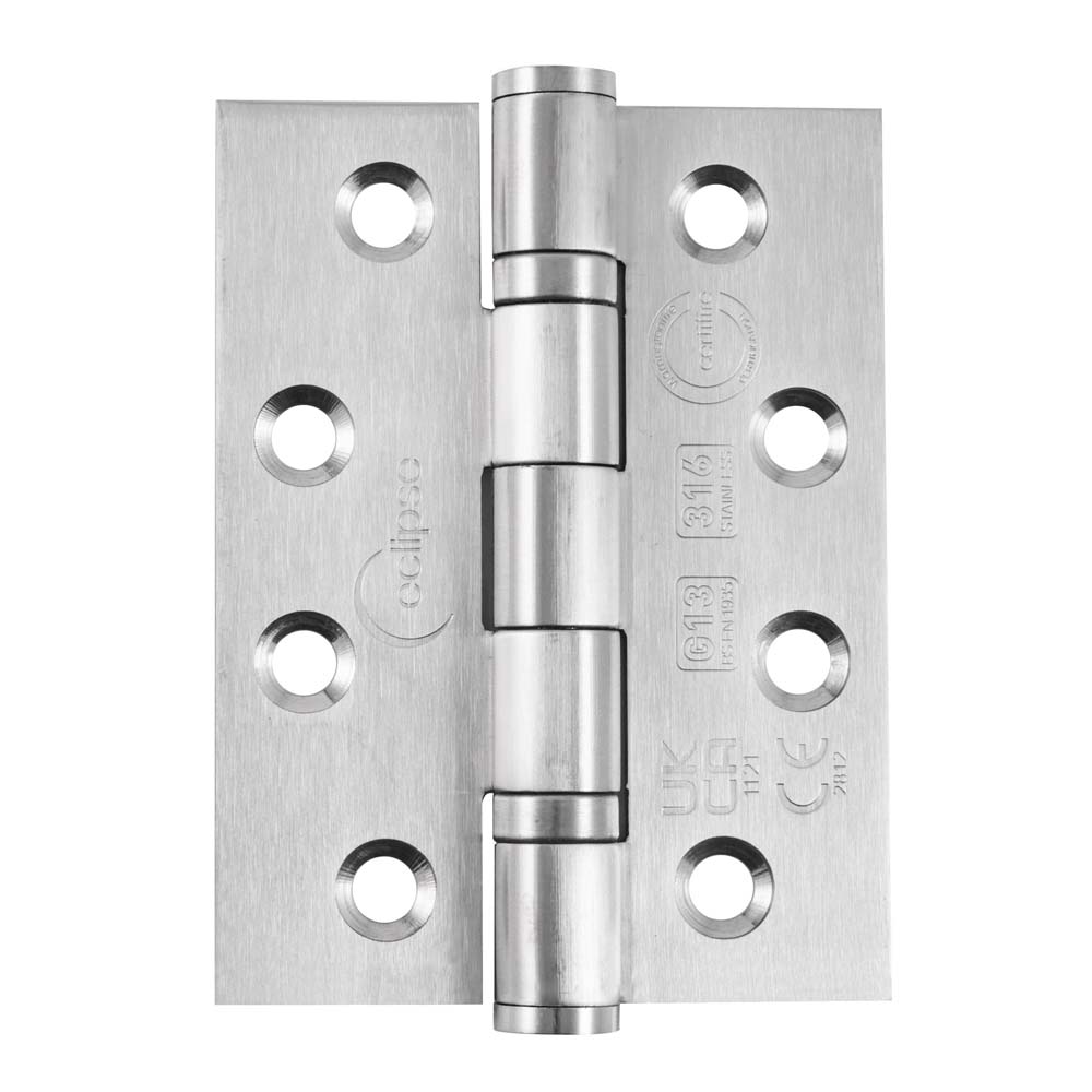 SOX 316 4 Inch (102mm) Ball Bearing Hinge - Satin Stainless Steel (Sold in Pairs)